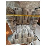 Upholstered Wingback Accent Chair Geometric Stripe Pattern