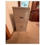 2-Drawer Metal Vertical Filing Cabinet w/ Key 15x18x29 Beige