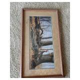 Lot of 3 Framed Art Prints - Signed D. Leonard Watercolors & Numbered Turkey Print
