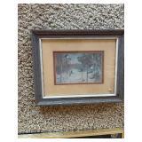 Lot of Vintage Wall Decor - MLB Team Pins Set, Wildlife Prints & Copper Plaque