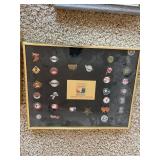 Lot of Vintage Wall Decor - MLB Team Pins Set, Wildlife Prints & Copper Plaque