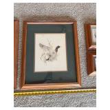 Set of 4 Framed Signed Duck Prints Mallard Teal Wood Duck Pintail Oak Frames