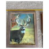 Lot of 3 Framed Wall Decor - 3D Deer Print, Duck Needlepoint, 9/11 Plaque