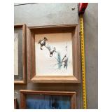 Vintage Framed Wildlife Art Prints - Set of 4 Duck Loon Turkey