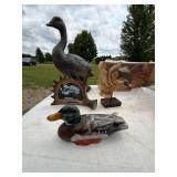 Lot of Duck Decor - LARK Toys Dooley Pull Toy, Wooden Mallard Decoys, Goose Statue