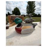 Lot of Duck Decor - LARK Toys Dooley Pull Toy, Wooden Mallard Decoys, Goose Statue