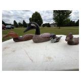 Lot of 4 Vintage Hand Carved Wooden Duck & Goose Decoy Figurines