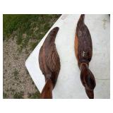 Lot of 4 Vintage Hand Carved Wooden Duck & Goose Decoy Figurines