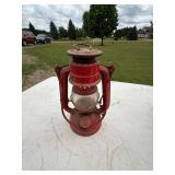 Vintage Kerosene Lanterns including Winged Brand Red Lantern