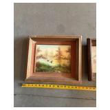 Set of 4 Vintage Framed Wildlife Scenic Prints Ducks Pheasant Loons
