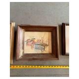 Set of 4 Vintage Framed Wildlife Scenic Prints Ducks Pheasant Loons