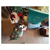 Box Lot of Assorted Christmas Decor Lights Village House Santa