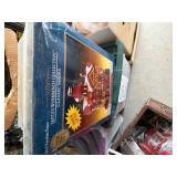 Box Lot of Assorted Christmas Decor Lights Village House Santa