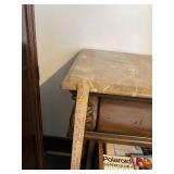 Vintage Marble Top 3-Drawer Accent Chest Traditional Wood Nightstand