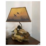 Wildlife Mallard Duck Table Lamp Driftwood Base Scenic Shade See Photos
