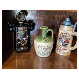 Lot of Vintage Barware Decanter Whiskey Jug Lidded Beer Stein