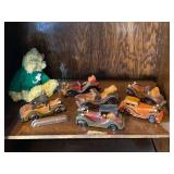 Set of 6 Hand Carved Wooden Vintage Car Figurines Folk Art Decor