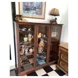 Traditional 3 Door Glass Display Cabinet Bookcase 61x60x13