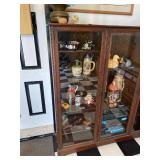 Traditional 3 Door Glass Display Cabinet Bookcase 61x60x13
