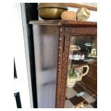 Traditional 3 Door Glass Display Cabinet Bookcase 61x60x13
