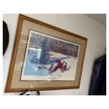 Otto Henry Pfeiffer Back Yard Pheasants Signed Framed Print 393/500