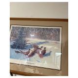 Otto Henry Pfeiffer Back Yard Pheasants Signed Framed Print 393/500