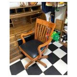 Vintage Oak Rolltop Desk with Drawers & Cubby Organizer 50x22x48