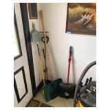 Assorted Snow Shovels Push Broom & Libman Upright Dust Pan Lot