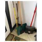 Assorted Snow Shovels Push Broom & Libman Upright Dust Pan Lot