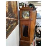Ridgeway Grandfather Floor Clock Wood Case Roman Dial Approx 6 Ft
