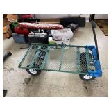 Steel Mesh Utility Garden Wagon Cart 4 Wheel Pull Behind Yard Hauler