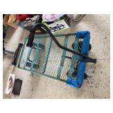 Steel Mesh Utility Garden Wagon Cart 4 Wheel Pull Behind Yard Hauler