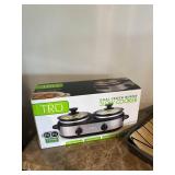 TRU Dual Crock Buffet Slow Cooker & Dish Drying Rack Kitchen Lot