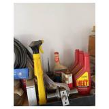 Assorted Automotive Shop Supply Lot w/ Hose, Chemicals & Hardware