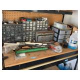 Lot of Assorted Workbench Hardware Parts Organizers & Shop Supplies