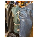 Assorted Camping Tent & Canopy Shelter Bag Lot w/ Poles Tarps
