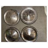 Vintage Ford Dog Dish Poverty Hubcaps Set of 4 Stainless Wheel Covers
