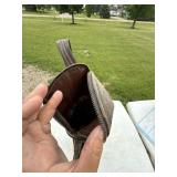 Vintage Tooled Leather Golf Bag Brown Carry Bag With Strap Pockets