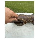 Vintage Tooled Leather Golf Bag Brown Carry Bag With Strap Pockets