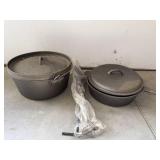 Venzler Cast Iron Dutch Oven & Covered Skillet Camp Cookware Set