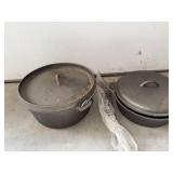 Venzler Cast Iron Dutch Oven & Covered Skillet Camp Cookware Set