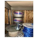 Lot of Assorted Nylon Rope Spools and Hardware Mixed Garage Supplies