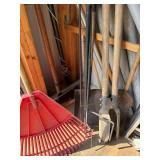 Lot of Assorted Garden Tools & Wrought Iron Yard Decor