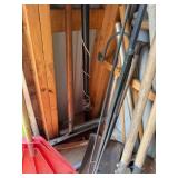 Lot of Assorted Garden Tools & Wrought Iron Yard Decor