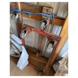 Pair of Heavy Duty Utility Furniture Dollies Wood & Steel Casters
