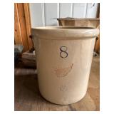 Red Wing Union Stoneware 8 Gallon Crock w/ Handles & Wing Mark