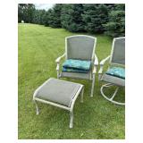 Outdoor Patio Sling Chair Set Swivel Armchair Ottoman & Cushions