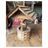 Rustic Wooden Wishing Well Planter Decorative Garden Yard Accent