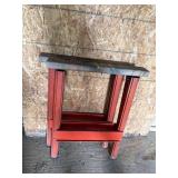 Pair of Folding Metal Sawhorses with Wood Tops Orange Utility Stand