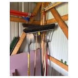 Lot of Assorted Long Handle Yard & Barn Tools Shovel Broom Pitchfork